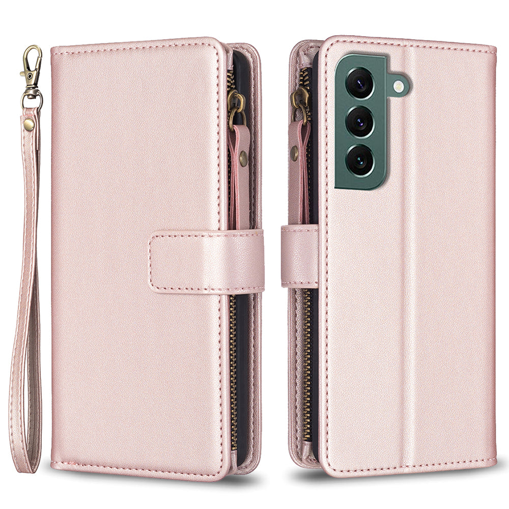 BF Style-19 for Samsung Galaxy S22 5G Anti-Scratch Shell Case PU Leather Wallet Stand Zippered Phone Cover BF Style-19 for Samsung Galaxy S22 5G Anti-Scratch Shell Case PU Leather Wallet Stand Zippered Phone Cover